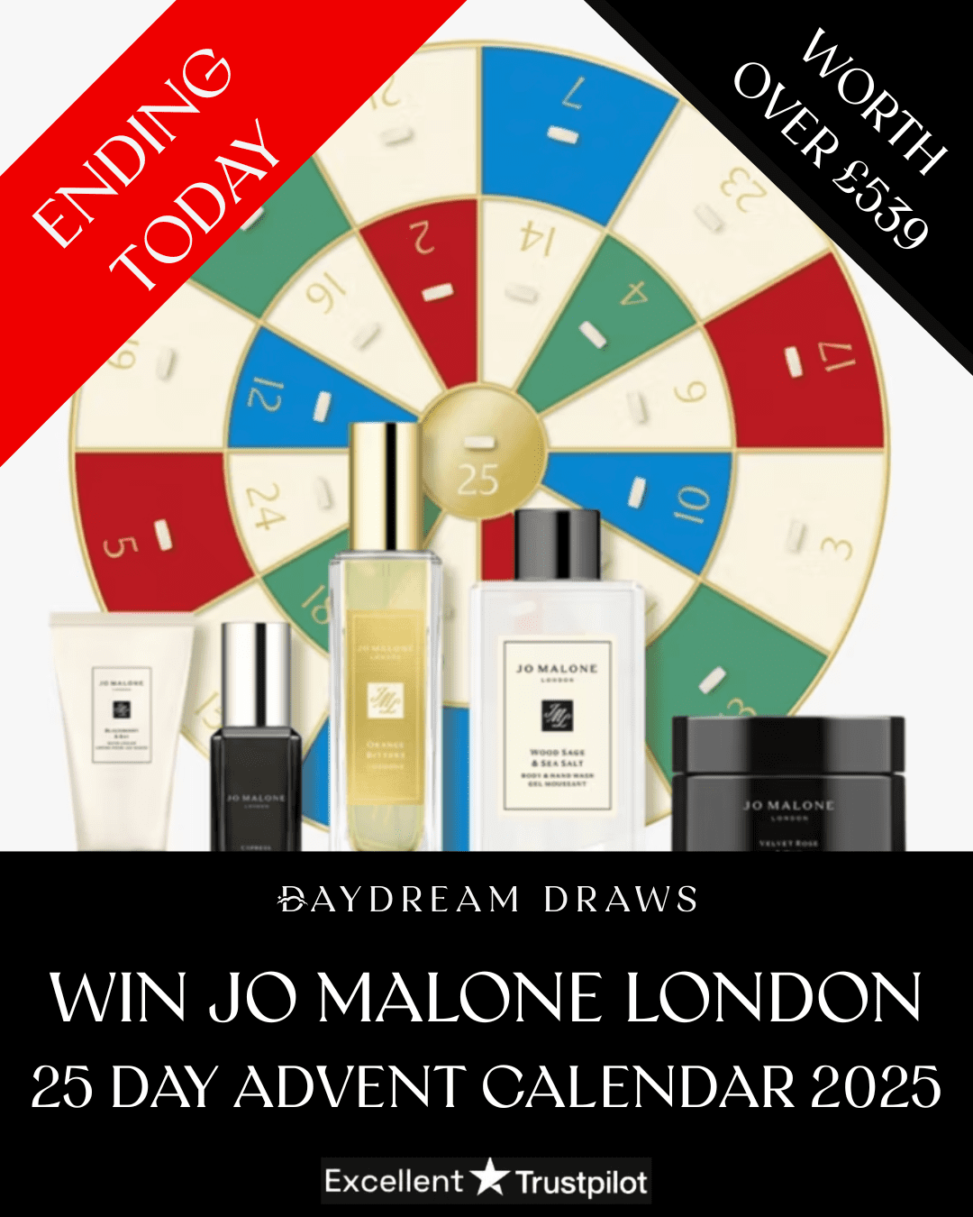 WIN JO MALONE LONDON 25 DAY ADVENT CALENDAR 2025 - Daydream Draws